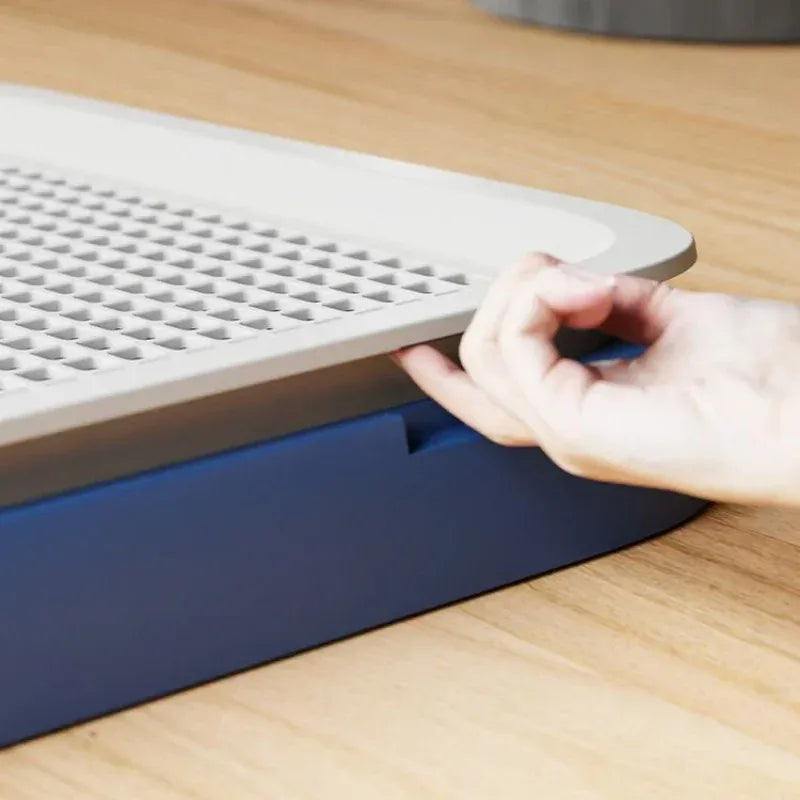 Dog Toilet with Baffle - Anti-Splash Potty Training Pan with Removable Net, Puppy Litter Box for Small Pets and Dogs