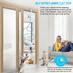 Door HanginDoor Hanging Auto-Rebound Cat Toy | Retractable Kitten Teaser with 3 Colorful Mice | Interactive Indoor Cat Exercise Toyg Auto-Rebound Cat Toy, Retractable Kitten Teaser with 3 Colorful Mice, Interactive Pet Play Toy for Indoor Cats