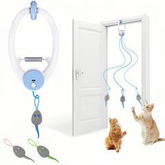 Door HanginDoor Hanging Auto-Rebound Cat Toy | Retractable Kitten Teaser with 3 Colorful Mice | Interactive Indoor Cat Exercise Toyg Auto-Rebound Cat Toy, Retractable Kitten Teaser with 3 Colorful Mice, Interactive Pet Play Toy for Indoor Cats