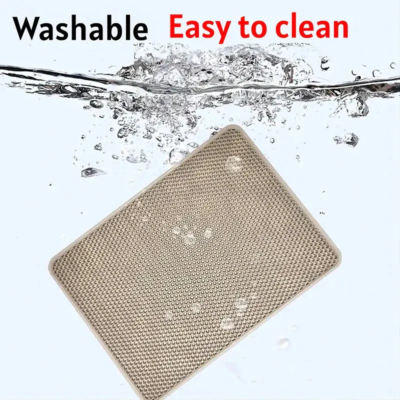 Double Layer Cat Litter Mat - Waterproof Litter Trapping Pad with Honeycomb Design, Non-Slip Floor Protection for Cats & Small Dogs