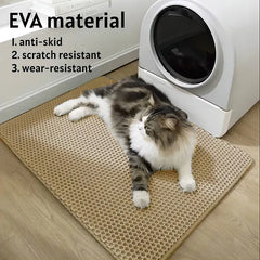 Double Layer Cat Litter Mat - Waterproof Litter Trapping Pad with Honeycomb Design, Non-Slip Floor Protection for Cats & Small Dogs