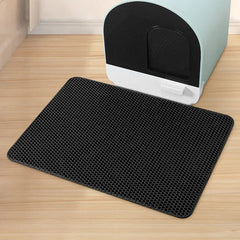 Double Layer Cat Litter Mat - Waterproof Litter Trapping Pad with Honeycomb Design, Non-Slip Floor Protection for Cats & Small Dogs