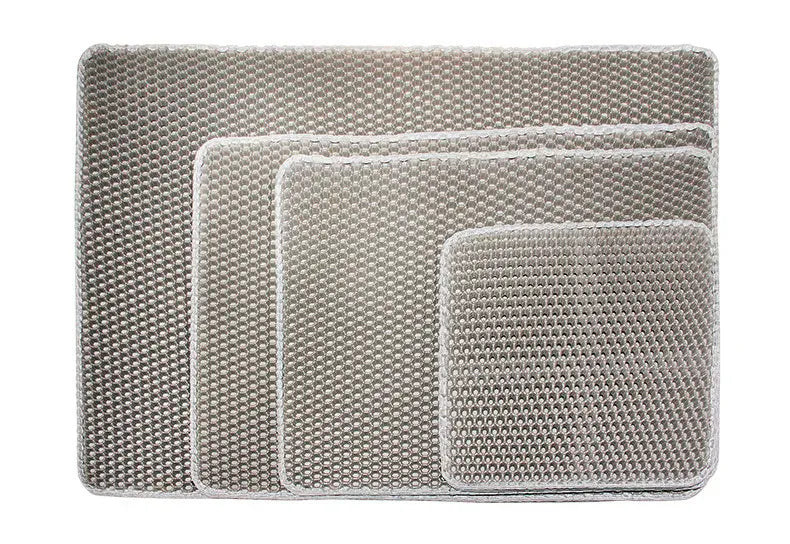 Double Layer Cat Litter Mat - Waterproof Washable Litter Trapper with Non-Slip Base