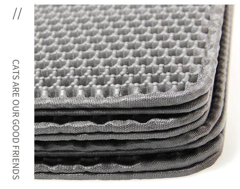 Double Layer Cat Litter Mat - Waterproof Washable Litter Trapper with Non-Slip Base