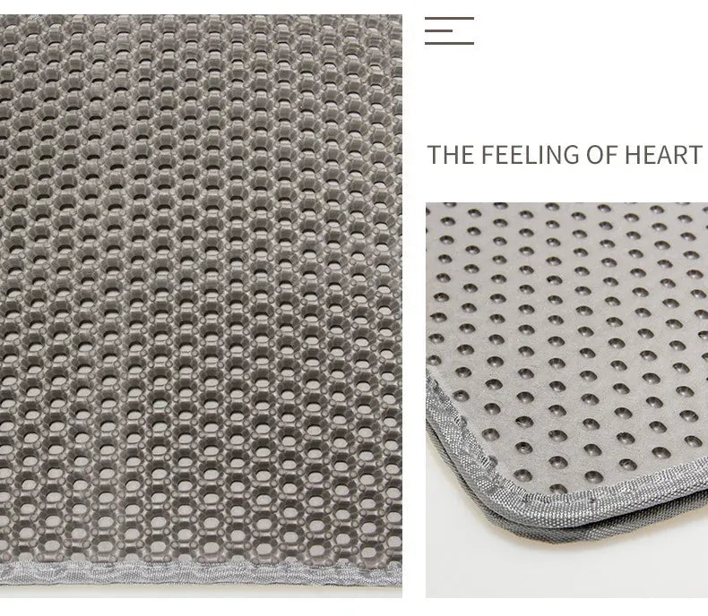 Double Layer Cat Litter Mat - Waterproof Washable Litter Trapper with Non-Slip Base