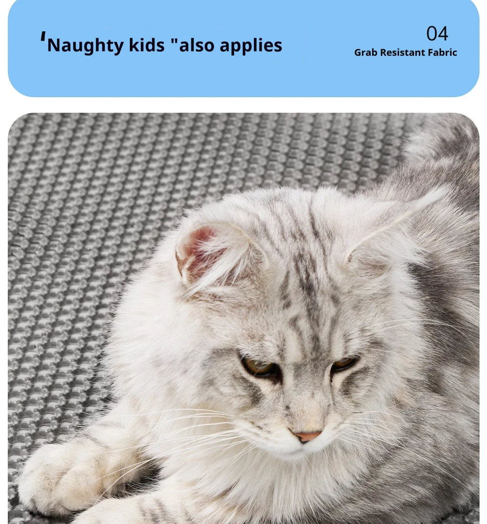 Double Layer Cat Litter Mat - Waterproof Washable Litter Trapper with Non-Slip Base