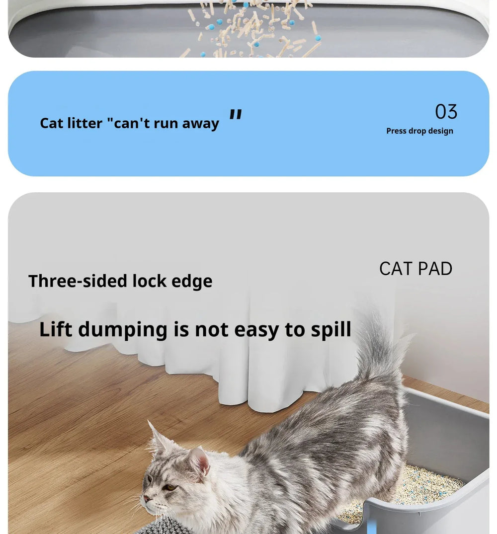 Double Layer Cat Litter Mat - Waterproof Washable Litter Trapper with Non-Slip Base