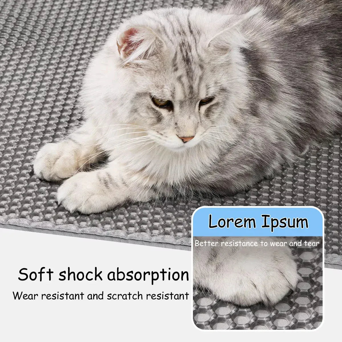Double Layer Cat Litter Mat - Waterproof Washable Litter Trapper with Non-Slip Base