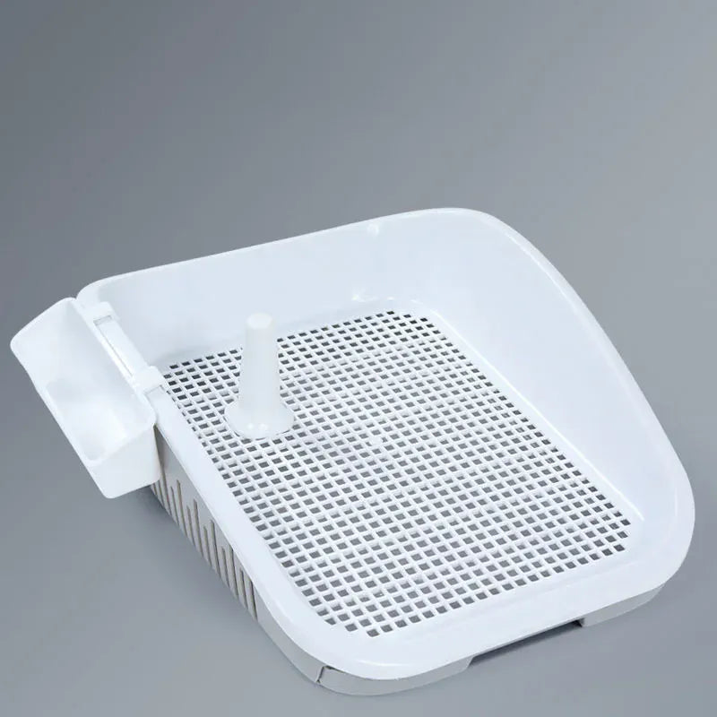 Double Layer Dog Toilet with Pee Post - Indoor Potty Training Tray for Dogs