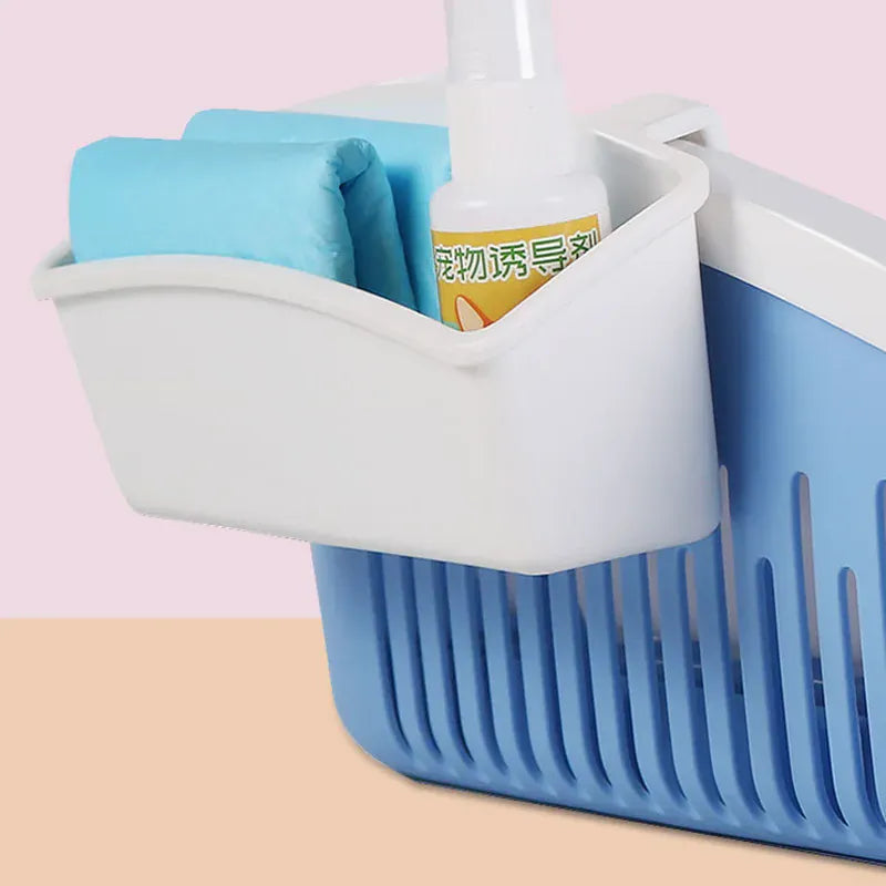 Double Layer Dog Toilet with Pee Post - Indoor Potty Training Tray for Dogs