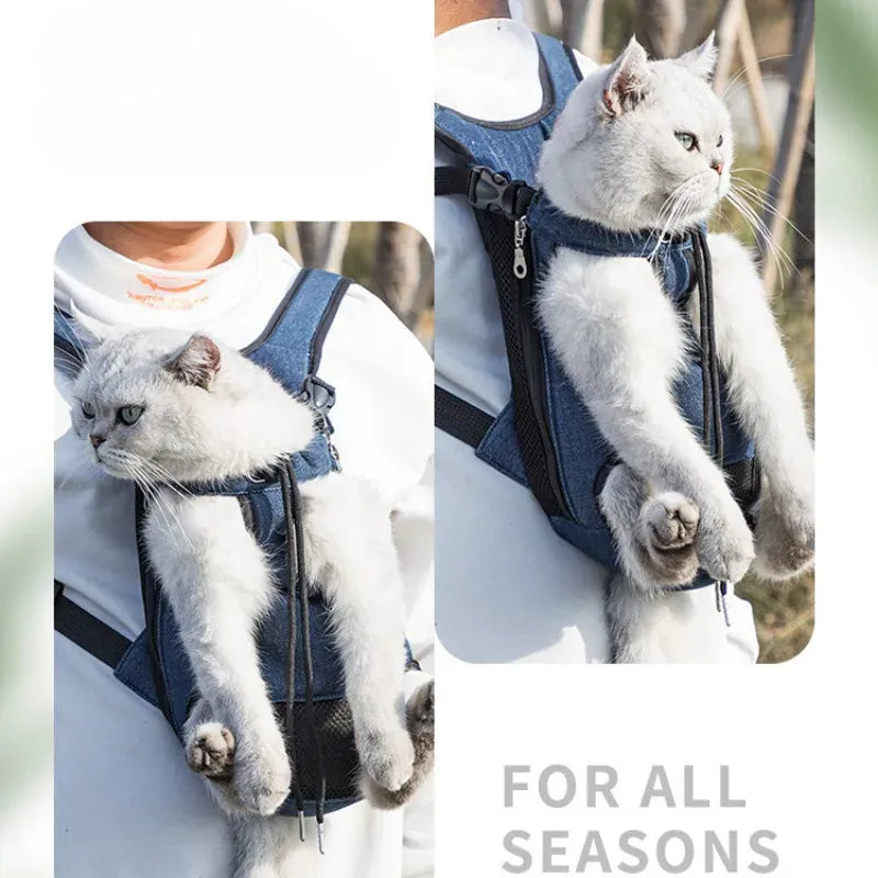 Double Shoulder Breathable Pet Carrier Backpack - Front & Back Wear