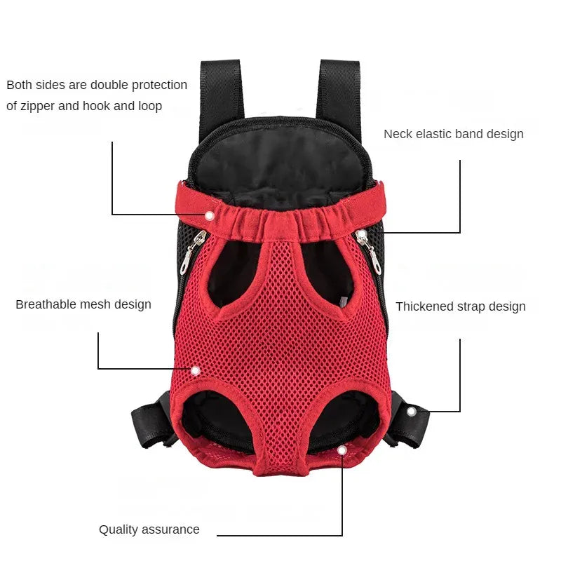 Double Shoulder Breathable Pet Carrier Backpack - Front & Back Wear
