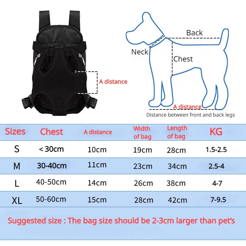 Double Shoulder Breathable Pet Carrier Backpack - Front & Back Wear