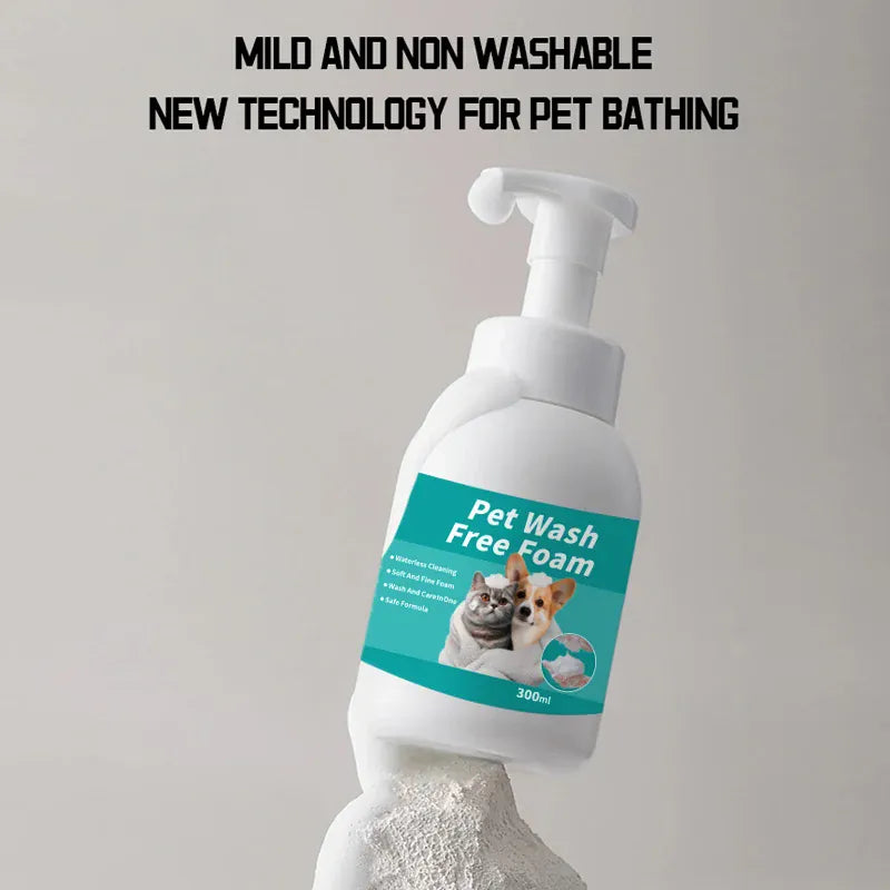 Dry Cleaning Foam for Dogs & Cats | Leave-In Body Wash for Pets | Decontamination & Unscented Fragrance Pet Grooming Foam
