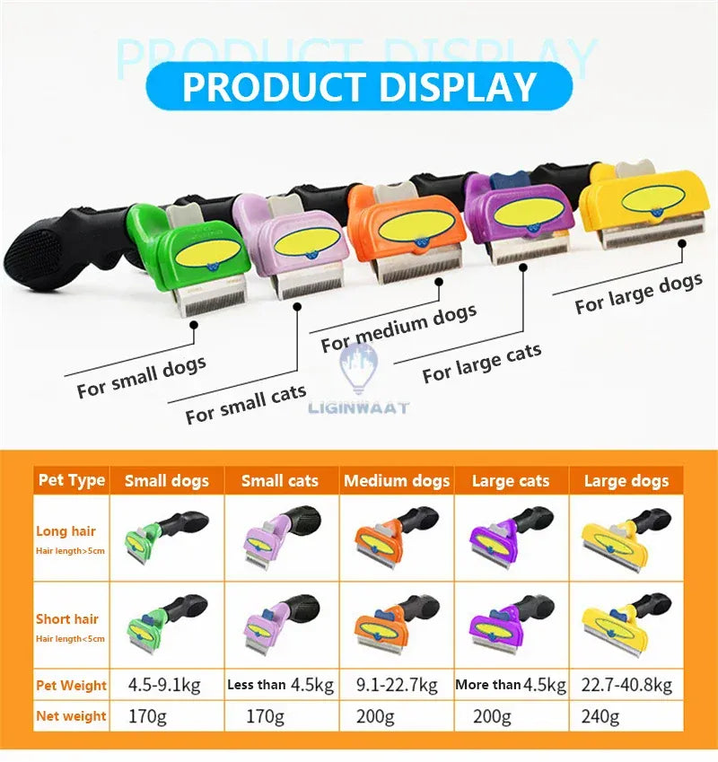 Dual-Sided Pet Grooming Brush - Hair Removal Comb for Cats & Dogs