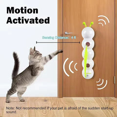 Electric Caterpillar Cat Toy | Motion-Activated Smart Sensor | Self-Running Feather Tail Toy for Indoor Cats | Boredom Relief Pet Toy