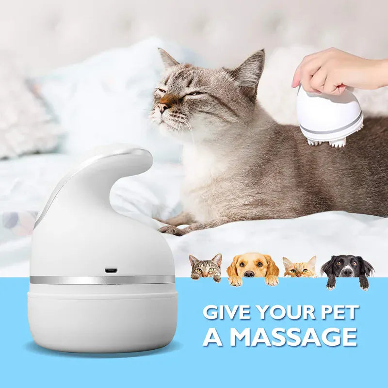 Electric Pet Massager - USB Charging Head & Body Massage for Dogs Cats Stress Relief