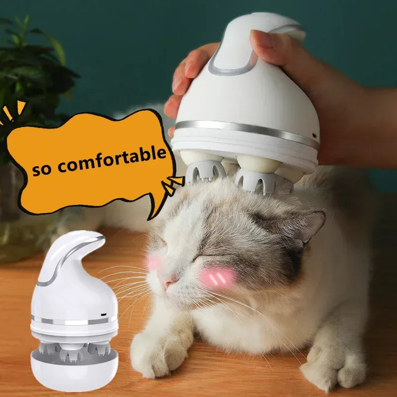 Electric Pet Massager - USB Charging Head & Body Massage for Dogs Cats Stress Relief
