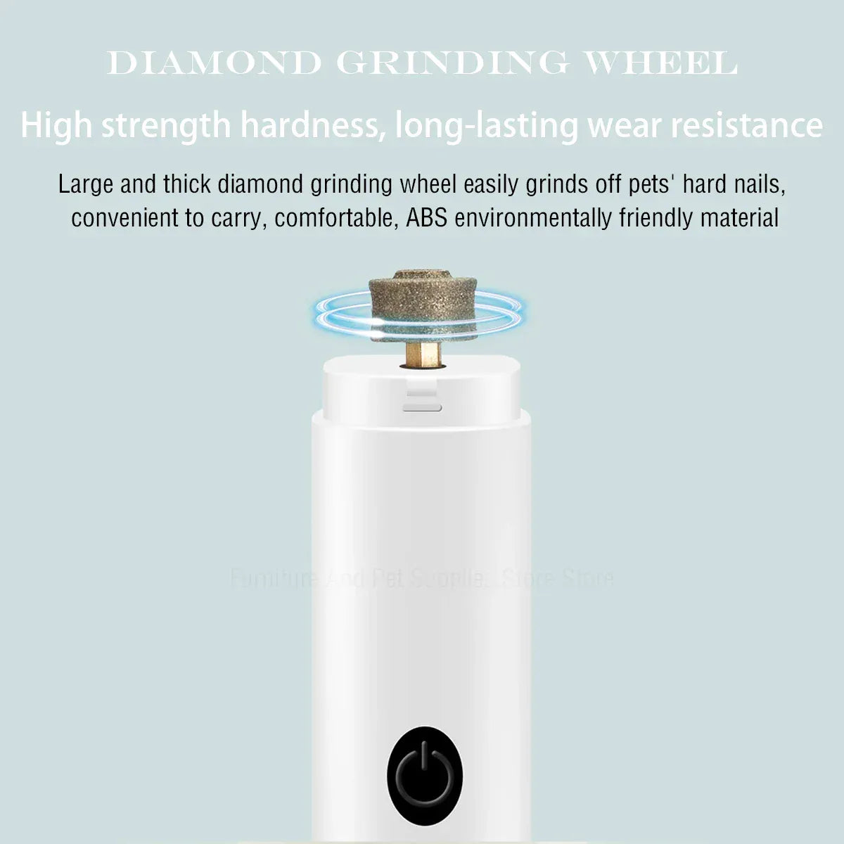 Electric Pet Nail Grinder - Rechargeable USB Dog & Cat Nail Clipper with LED Light, 2 Speeds & 3 Grinding Heads, Quiet Paws Grooming Tool