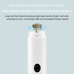 Electric Pet Nail Grinder - Rechargeable USB Dog & Cat Nail Clipper with LED Light, 2 Speeds & 3 Grinding Heads, Quiet Paws Grooming Tool