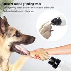 Electric Pet Nail Grinder - Rechargeable USB Dog & Cat Nail Clipper with LED Light, 2 Speeds & 3 Grinding Heads, Quiet Paws Grooming Tool