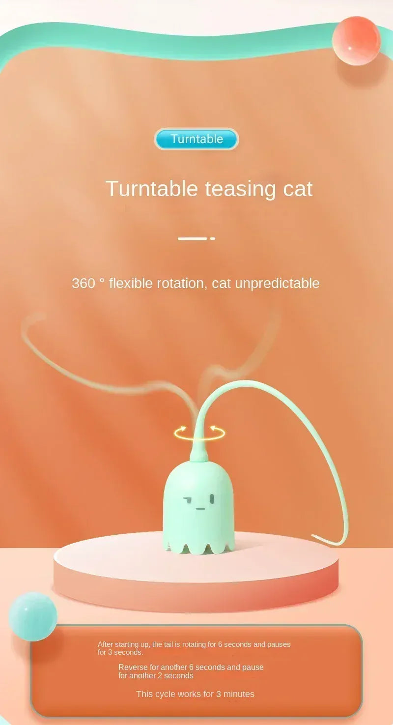 Electric Rolling Ball Cat Toy - Automatic Silicone Mouse Tail USB Charging
