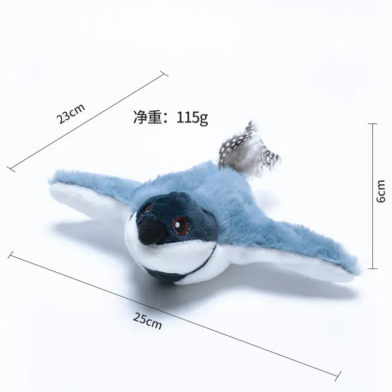 Electronic Flapping Bird Cat Toy - USB Rechargeable Touch Activated with Catnip