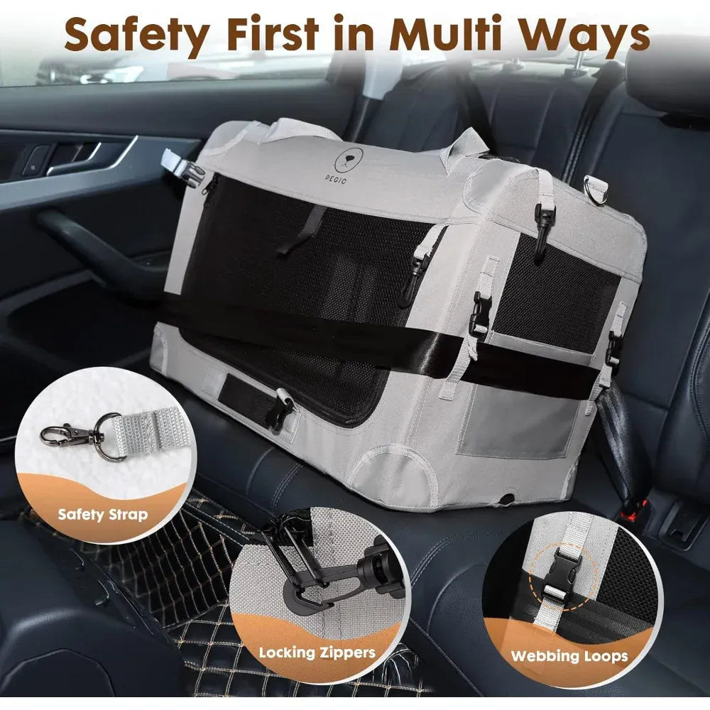 Extra Large Cat Carrier for 2 Cats – Portable Collapsible Soft Sided Pet Travel Carrier 24x16x16 Inches