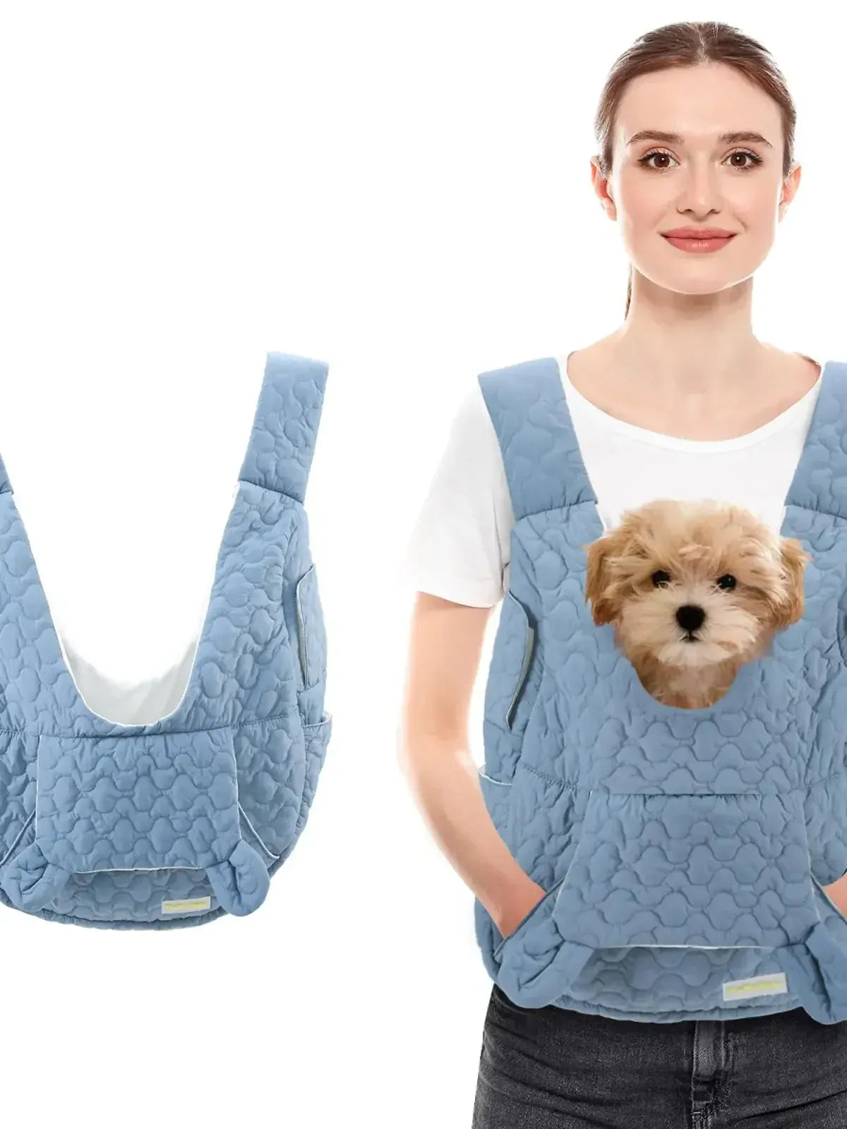 Extra Large Pet Chest Carrier Bag - Waterproof & Wind Resistant Dog Cat Backpack, Hands-Free Front Carrier for Pets Under 4kg