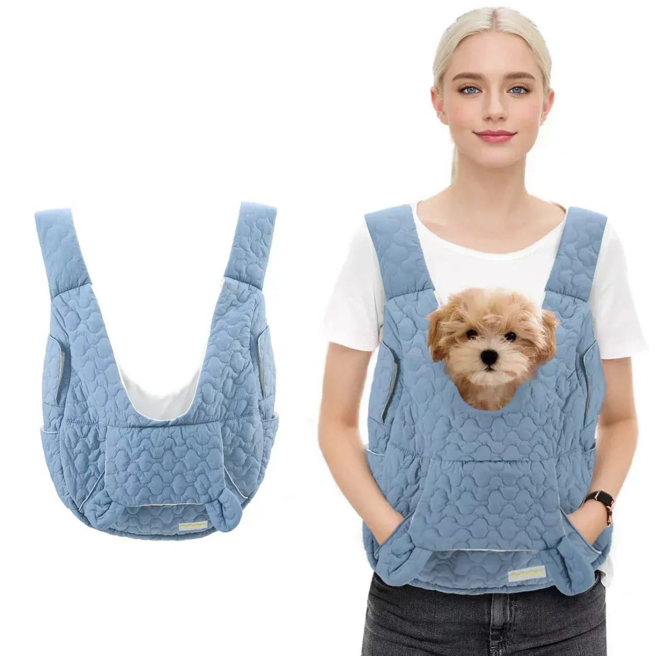 Extra Large Pet Chest Carrier Bag - Waterproof & Wind Resistant Dog Cat Backpack, Hands-Free Front Carrier for Pets Under 4kg