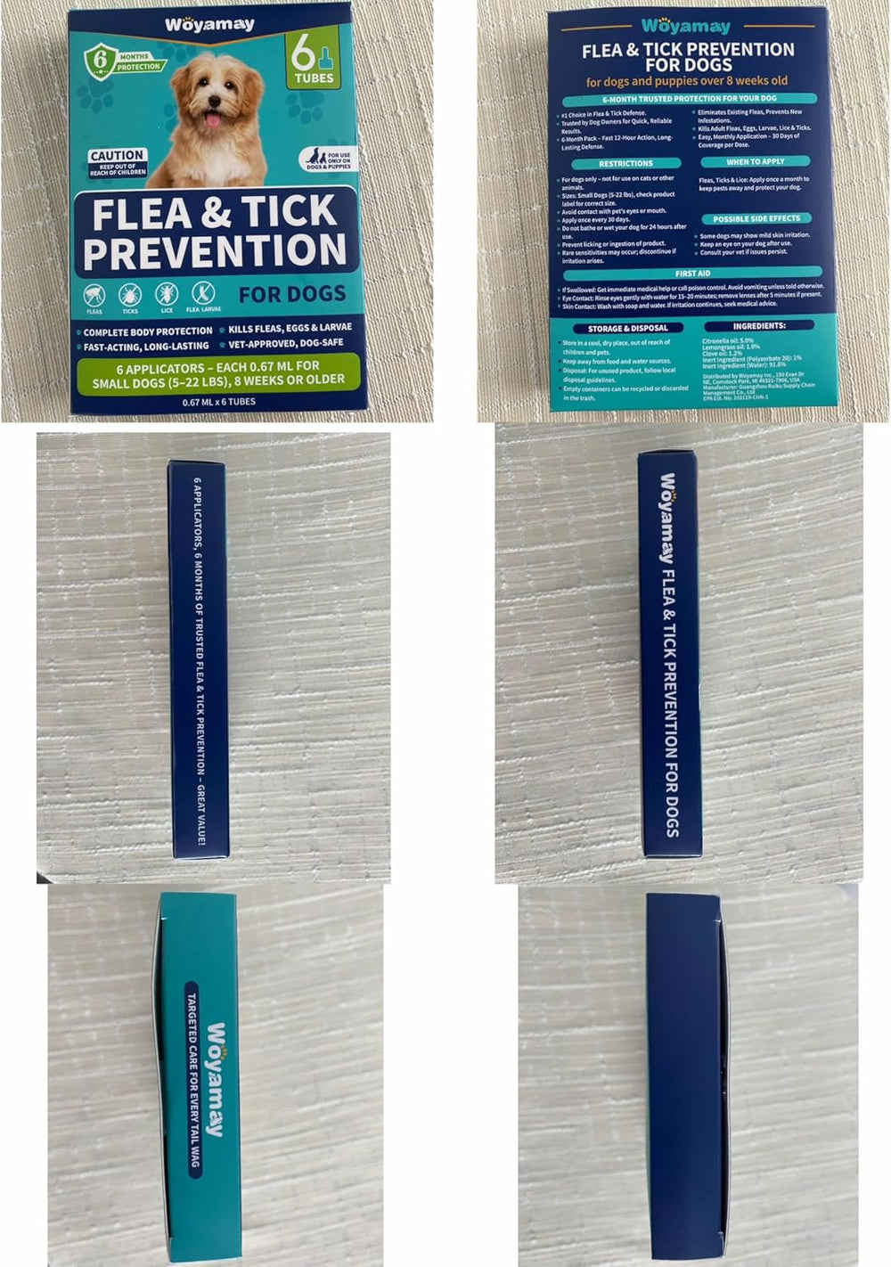 Flea and Tick Prevention Drops for Small Dogs – 6-Month Supply, Topical Treatment for Dogs 5-22 lbs