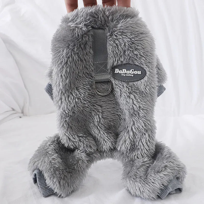 Fleece Dog Pajamas - Cozy Winter Sleepwear for Small Breeds & Cats