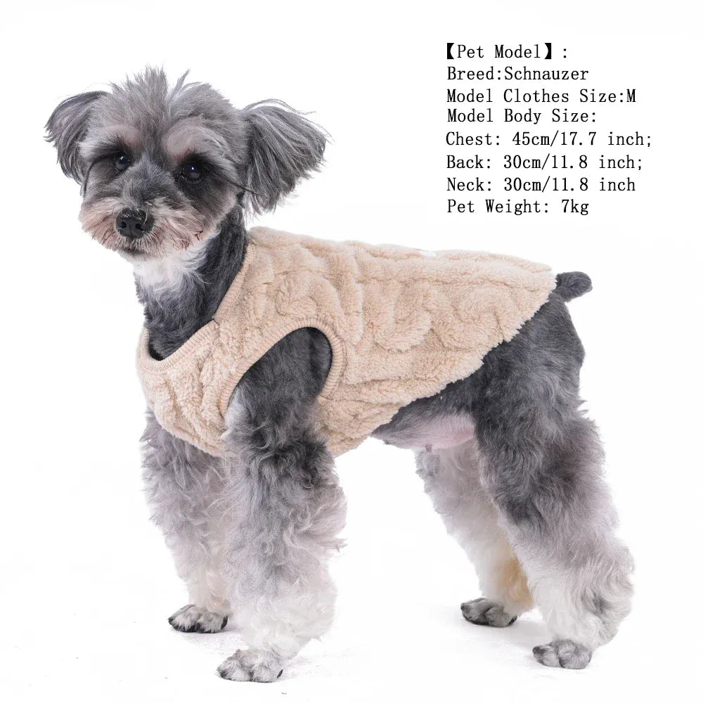 Fleece Warm Dog Vest — Soft Cozy Plush Winter Sleeveless Sweatshirt for Small & Medium Dogs and Cats