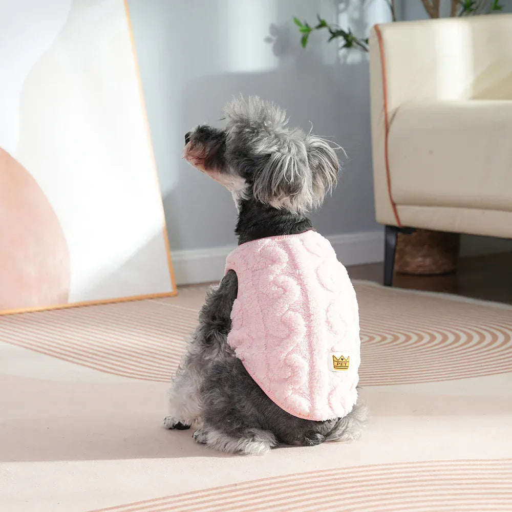 Fleece Warm Dog Vest — Soft Cozy Plush Winter Sleeveless Sweatshirt for Small & Medium Dogs and Cats
