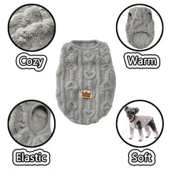 Fleece Warm Dog Vest — Soft Cozy Plush Winter Sleeveless Sweatshirt for Small & Medium Dogs and Cats