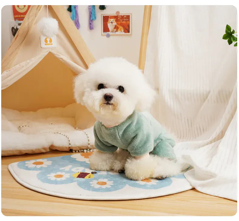 Fleece Warm Pet Clothes – Winter Dog Jumpsuit Pajamas | Pomeranian & Small Dog Nightshirt | Cozy Puppy & Cat Overalls Pijamas
