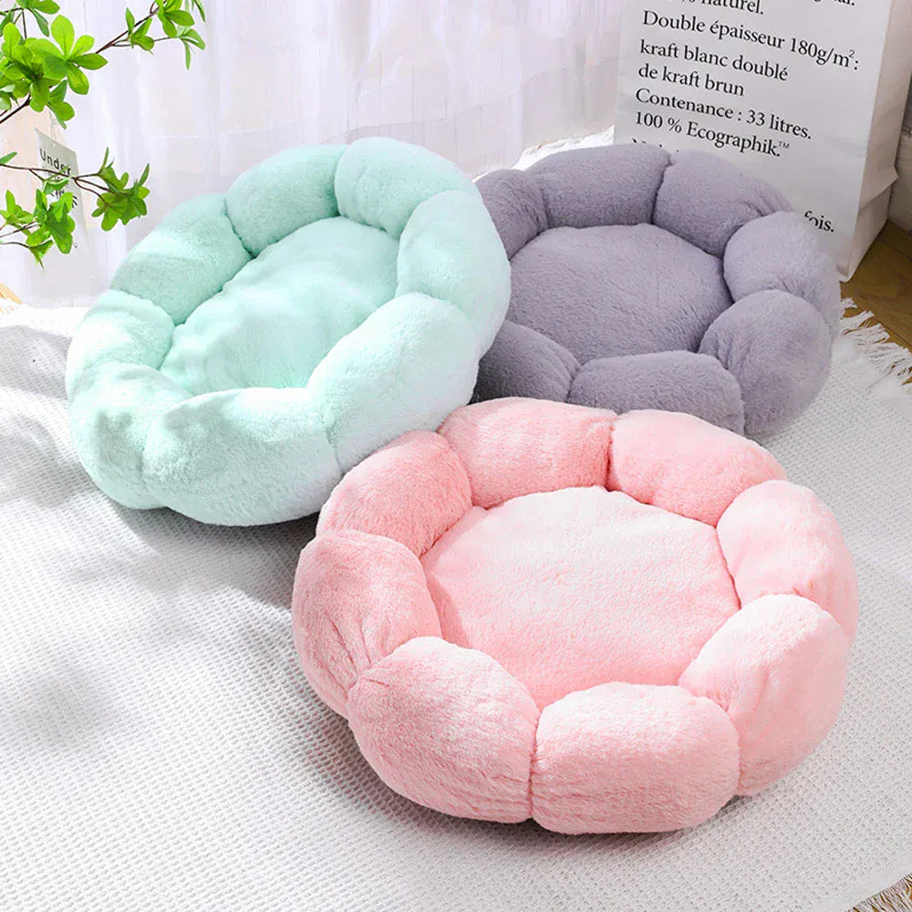 Flower Soft Pet Bed - Winter Warm Cat Dog Cushion Breathable Thicken Mat