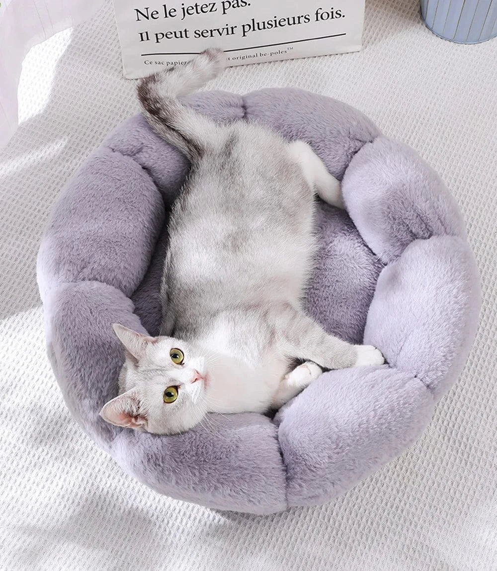 Flower Soft Pet Bed - Winter Warm Cat Dog Cushion Breathable Thicken Mat