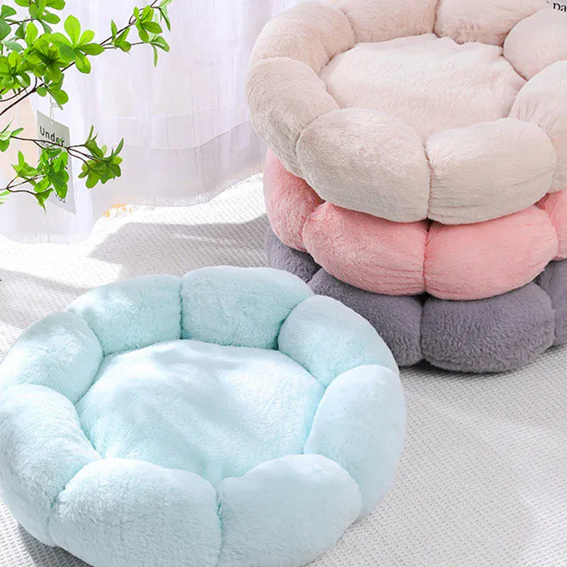 Flower Soft Pet Bed - Winter Warm Cat Dog Cushion Breathable Thicken Mat