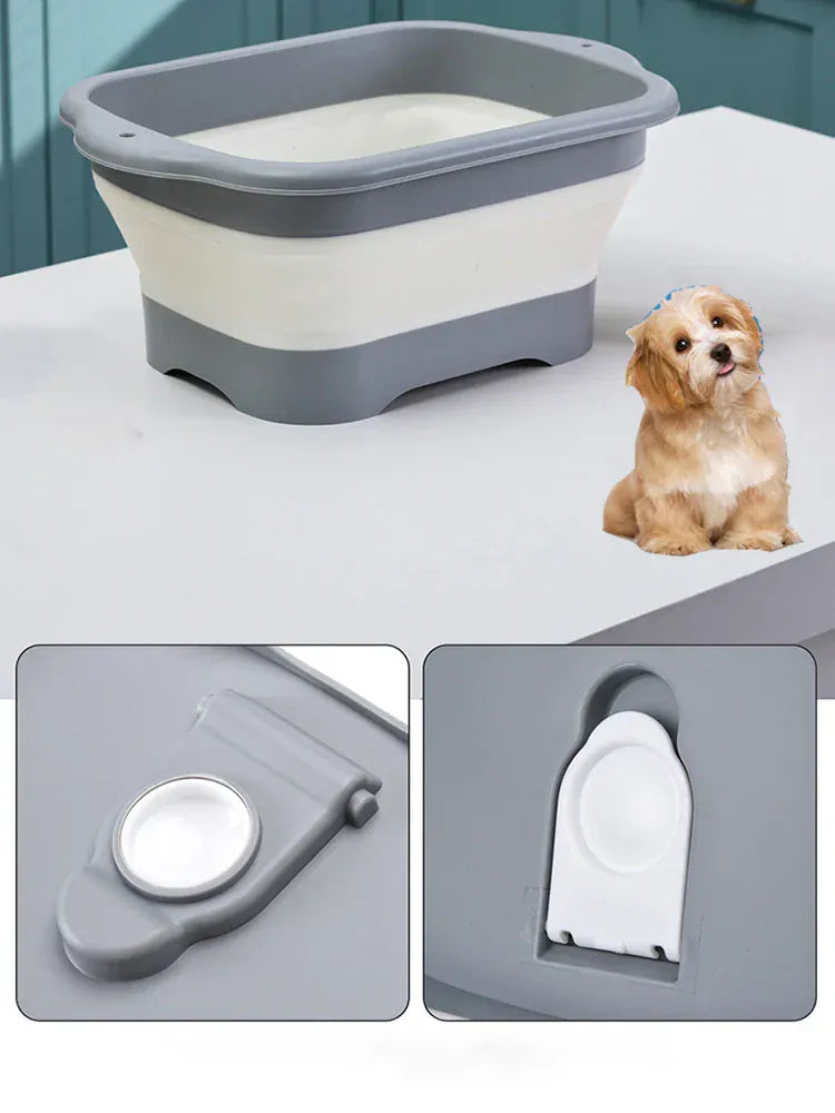 Foldable Pet Bathtub for Cats & Small Dogs - Portable Anti-Escape Washing Basin with Anti-Slip Bottom, Collapsible Dog Bath Tub