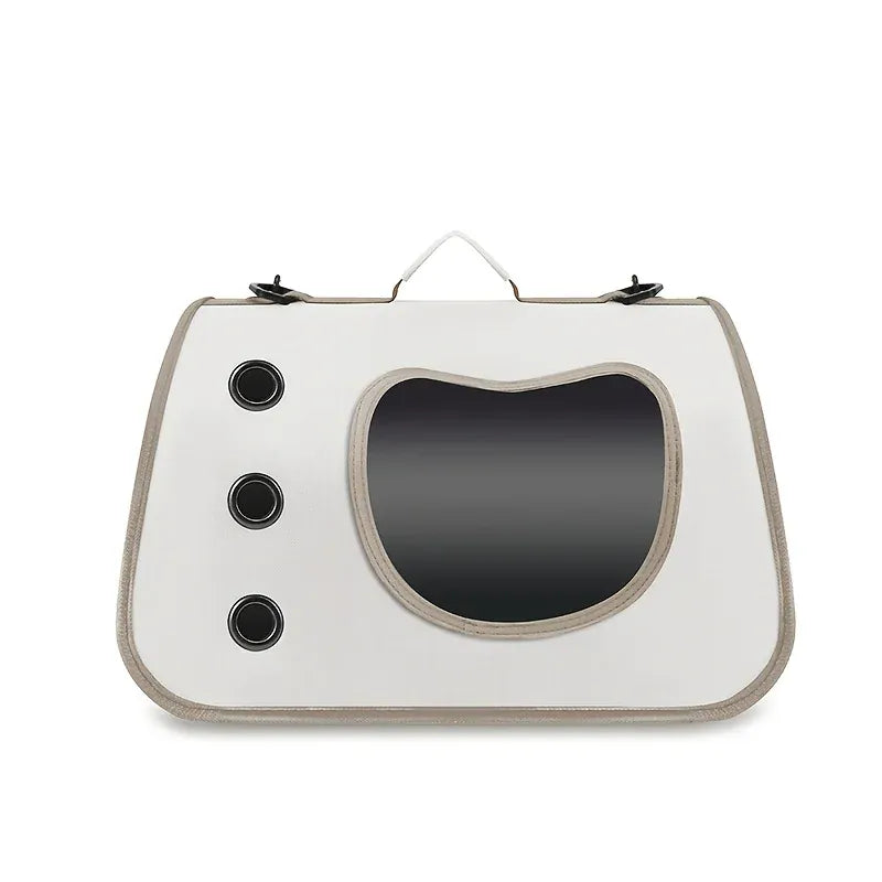 Foldable Pet Carrier Bag for Small Dogs & Cats - Portable Breathable Shoulder Cat Bag, Outdoor Travel Kitten Carrying Sling (40x26x22cm)