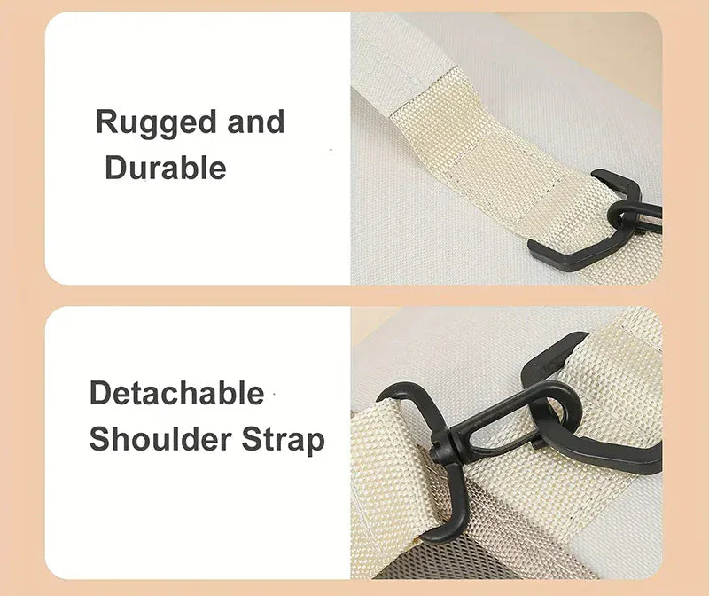 Foldable Pet Carrier Bag for Small Dogs & Cats - Portable Breathable Shoulder Cat Bag, Outdoor Travel Kitten Carrying Sling (40x26x22cm)