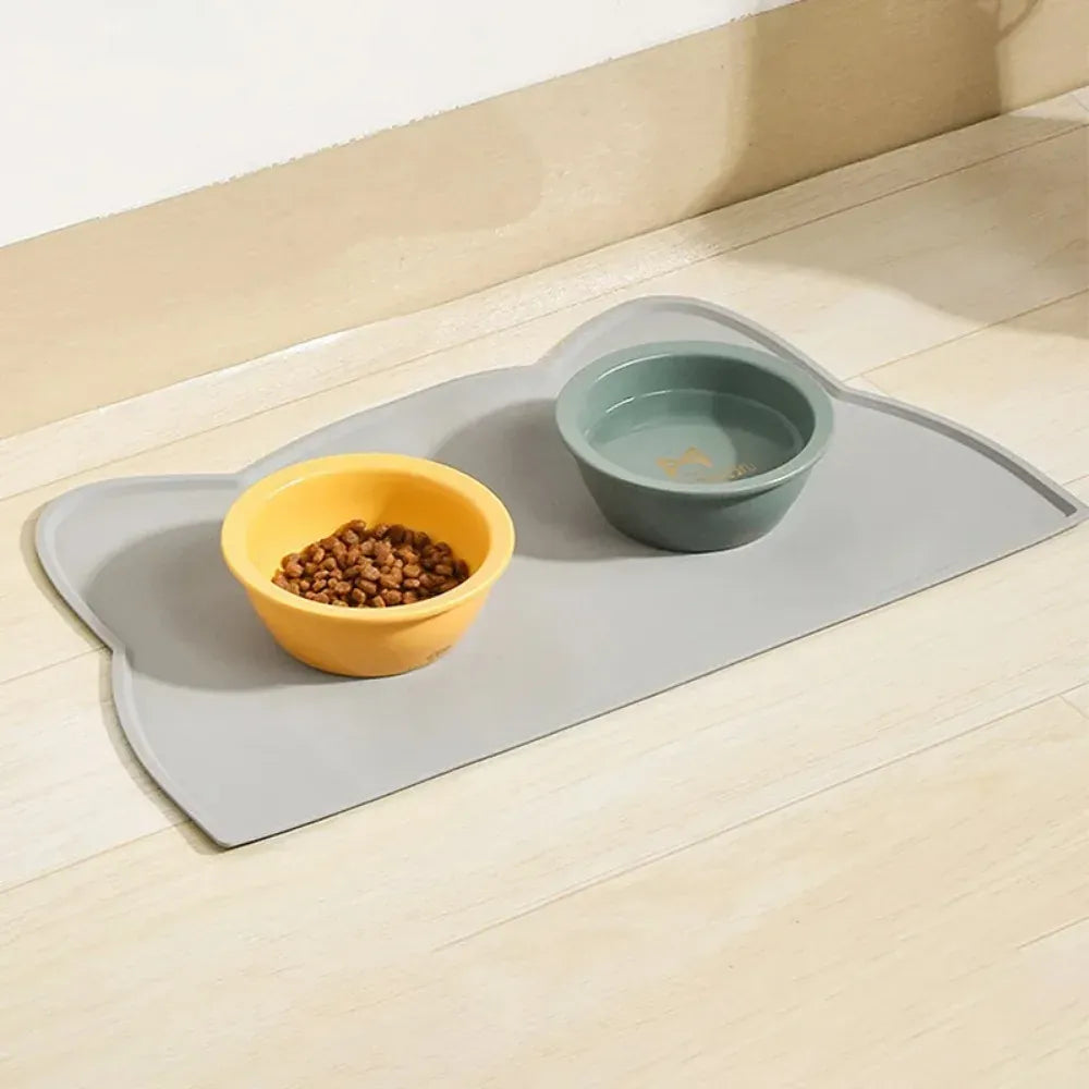 Food Grade Silicone Pet Mat - Waterproof Dog Cat Bowl Placemat, Anti-Slip Easy Clean Feeding Mat for Food and Water Bowls