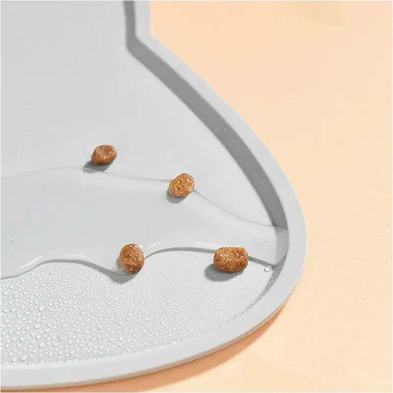 Food Grade Silicone Pet Mat - Waterproof Dog Cat Bowl Placemat, Anti-Slip Easy Clean Feeding Mat for Food and Water Bowls