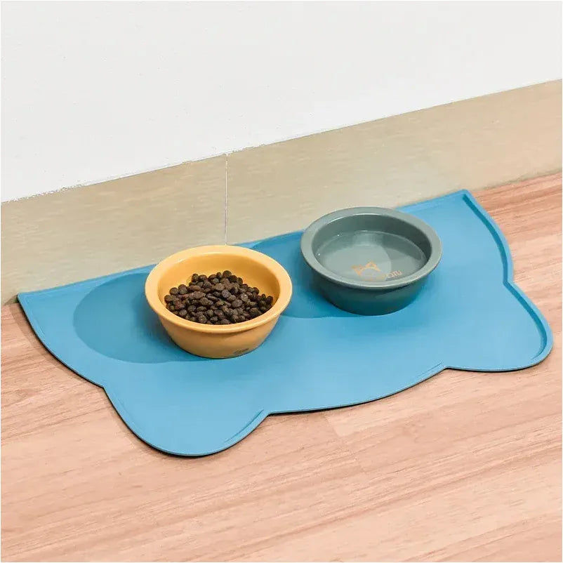 Food Grade Silicone Pet Mat - Waterproof Dog Cat Bowl Placemat, Anti-Slip Easy Clean Feeding Mat for Food and Water Bowls