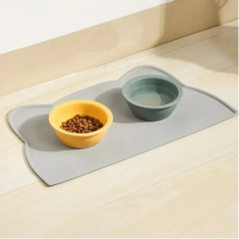 Food Grade Silicone Pet Mat - Waterproof Dog Cat Bowl Placemat, Anti-Slip Easy Clean Feeding Mat for Food and Water Bowls