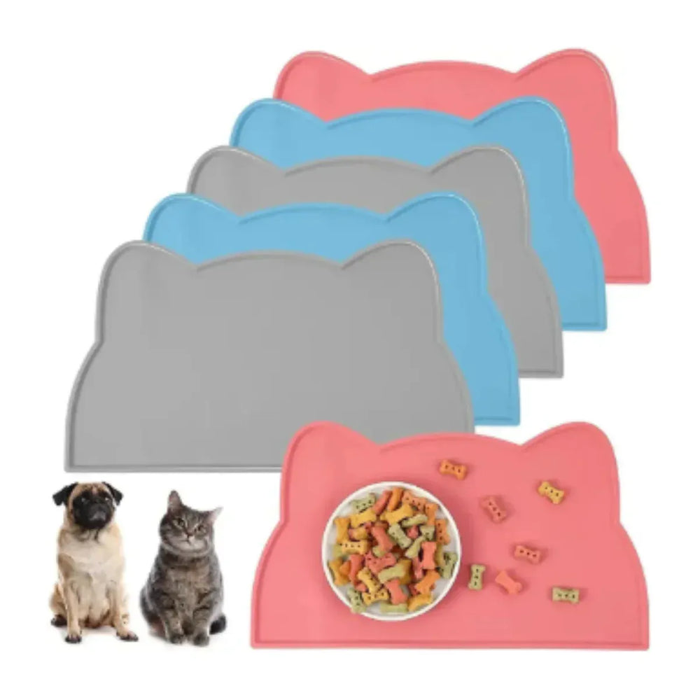 Food Grade Silicone Pet Mat - Waterproof Dog Cat Bowl Placemat, Anti-Slip Easy Clean Feeding Mat for Food and Water Bowls
