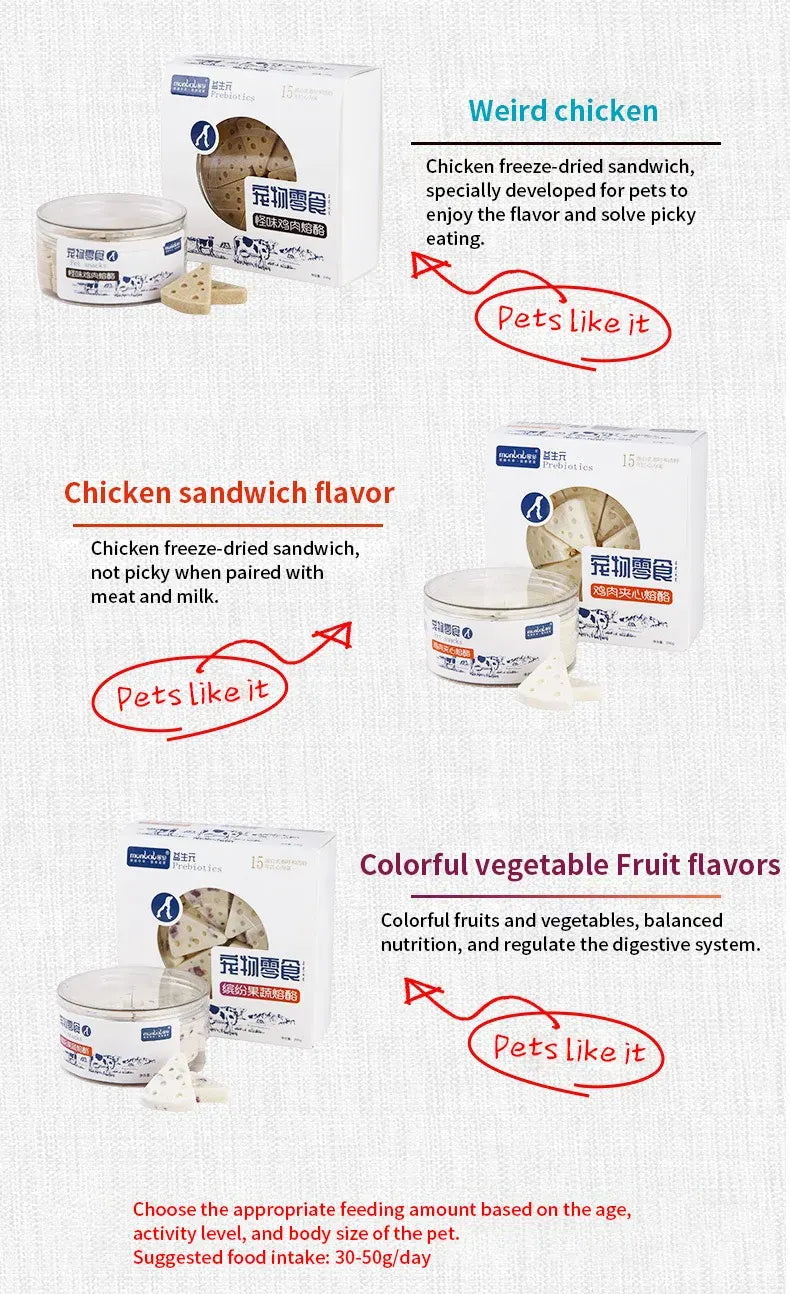 Freeze-Dried Cheese Pet Snacks | High-Calcium Nutrient-Rich Treats for Cats & Dogs | Digestive Aid & Dairy Supplement