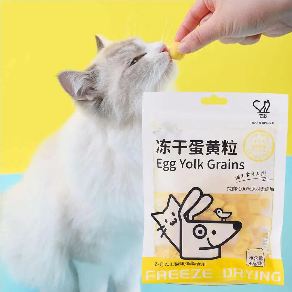 Freeze-Dried Egg Yolk Granules - Skin & Coat Health Supplement for Cats