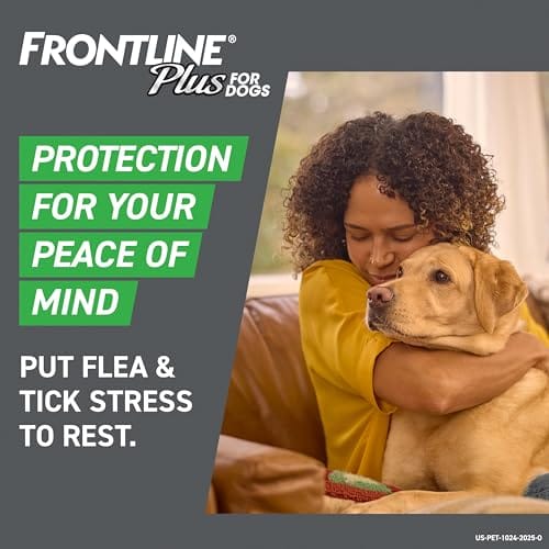 FRONTLINE Plus for Medium Dogs (23-44 lbs) – Flea & Tick Treatment, 3-Month Supply
